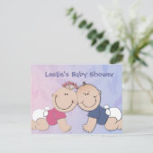 Creëer uw eigen baby shower uitnodiging briefkaart (Staand voorkant)