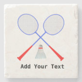 Creëer Uw eigen Badminton-speler Stenen Onderzetter (Voorkant)