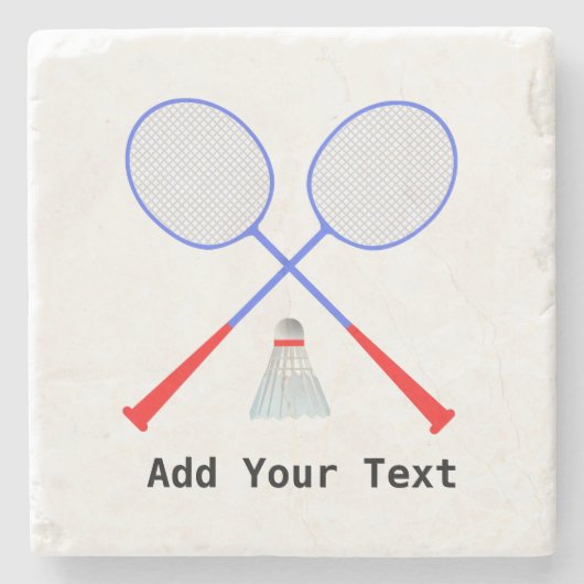 Creëer Uw eigen Badminton-speler Stenen Onderzetter (Voorkant)