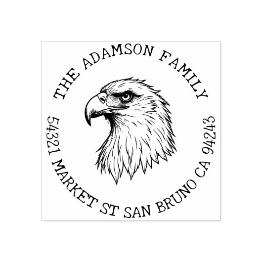 Creëer Uw eigen Bald Eagle Naam Retouradres Rubberstempel (Afrduk)