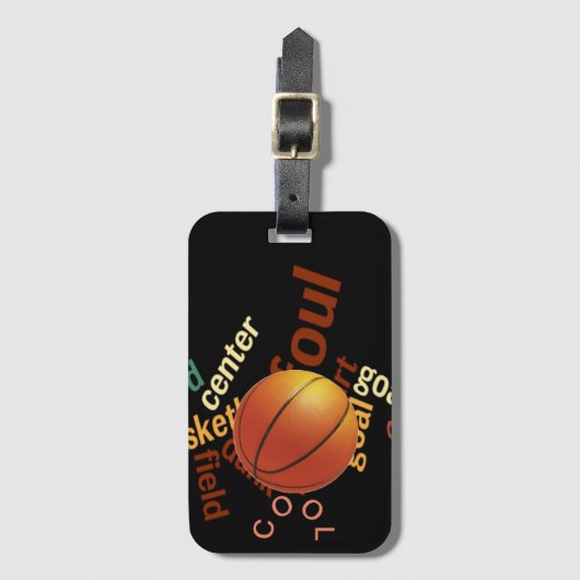 Creëer Uw eigen Basketball Reizen Bagagelabel (Voorkant (verticaal))