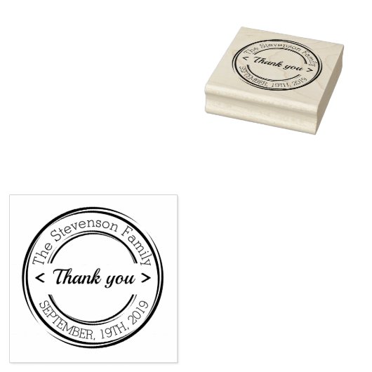 Creëer uw eigen Bedankt voor rond bruiloft Rubberstempel (Gestempeld)