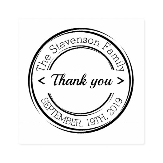 Creëer uw eigen Bedankt voor rond bruiloft Rubberstempel (Afrduk)
