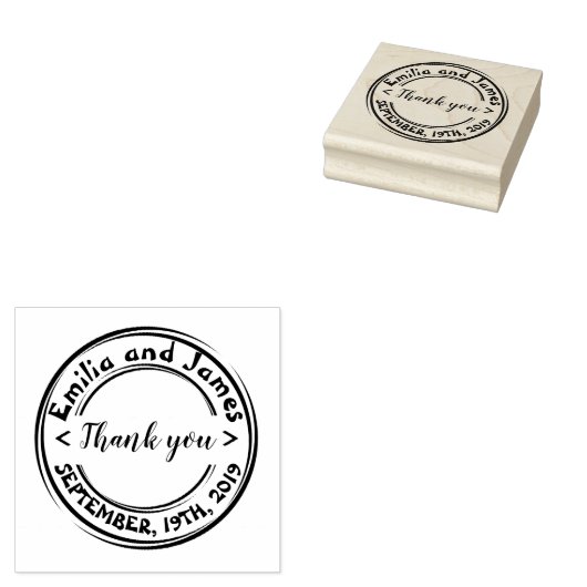 Creëer uw eigen Bedankt voor rond bruiloft Rubberstempel (Gestempeld)