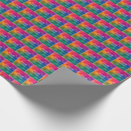 Creëer Uw eigen bedrijf Business Logo hier trendy Cadeaupapier (Hoek)