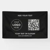 Creëer Uw eigen bedrijf Logo QR Code & Website Spandoek (Horizontaal)