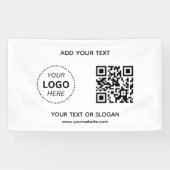 Creëer Uw eigen bedrijf Logo QR Code & Website Spandoek (Horizontaal)