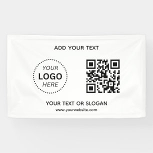Creëer Uw eigen bedrijf Logo QR Code & Website Spandoek