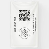 Creëer Uw eigen bedrijf Logo QR Code & Website Spandoek (Verticaal)