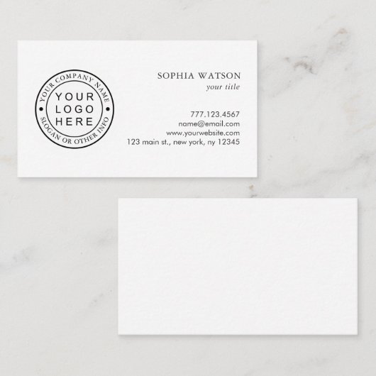 Creëer Uw eigen bedrijf Logo Visitekaartje (Voorkant / Achterkant)