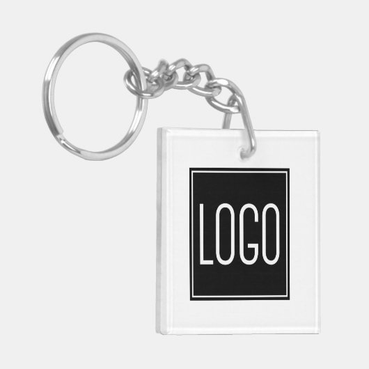 Creëer uw eigen bedrijf - zakelijke Logo Sleutelhanger (Voorkant Links)