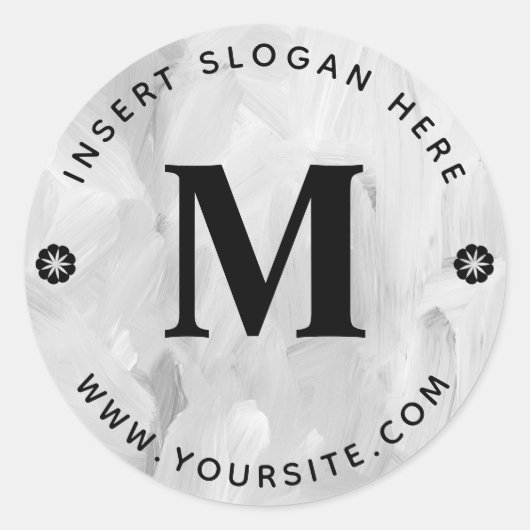 Creëer Uw Eigen Bedrijfs Monogram Ronde Ronde Sticker (Voorkant)