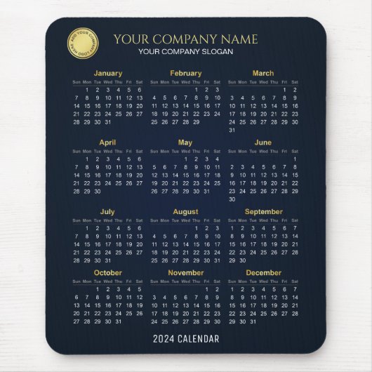 Creëer Uw eigen bedrijfskalender 2024 | Mousepad Muismat (Voorkant)