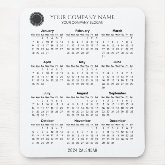 Creëer Uw eigen bedrijfskalender 2024 | Mousepad Muismat (Voorkant)