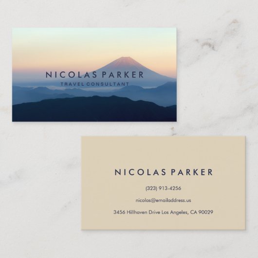 Creëer Uw eigen berg Fuji Visitekaartje (Voorkant / Achterkant)