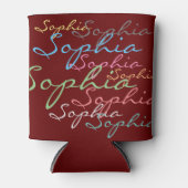 Creëer uw eigen berichttekst unieke kalligrafie blikjeskoeler (Voorkant)