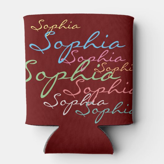 Creëer uw eigen berichttekst unieke kalligrafie blikjeskoeler (Achterkant)