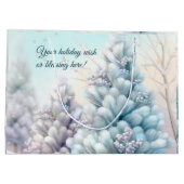 Creëer uw eigen besneeuwde pluizige kerstbomen groot cadeauzakje (Achterkant)