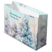 Creëer uw eigen besneeuwde pluizige kerstbomen groot cadeauzakje (Voorkant Gekanteld)