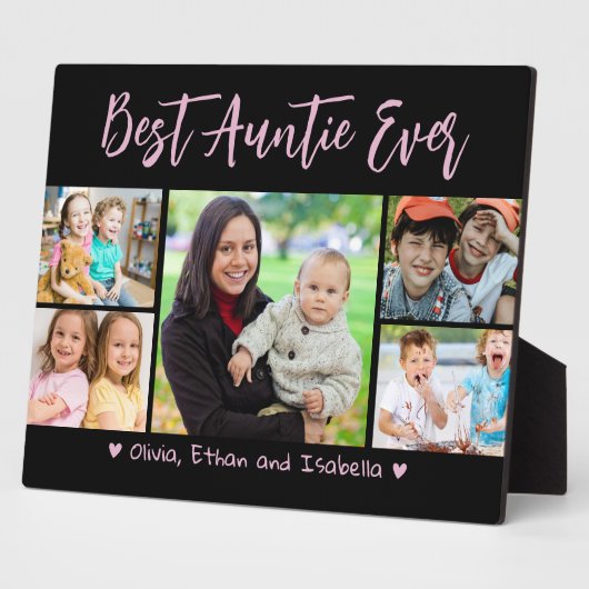 Creëer Uw Eigen Beste Tante Ooit 5 Fotocollage Fotoplaat (Zijkant)