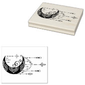 Creëer Uw eigen betoverende Boho Moon Silhouet Rubberstempel (Gestempeld)