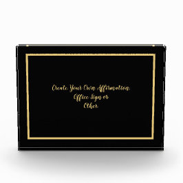Creëer Uw eigen bevestiging of tekst zwart en goud Fotoblokken