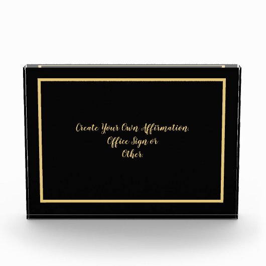 Creëer Uw eigen bevestiging of tekst zwart en goud Fotoblokken (Voorkant)