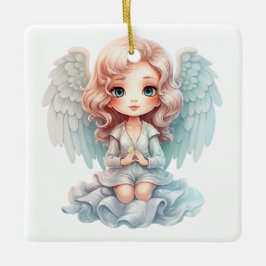 Creëer uw eigen biddende kerstengel keramisch ornament