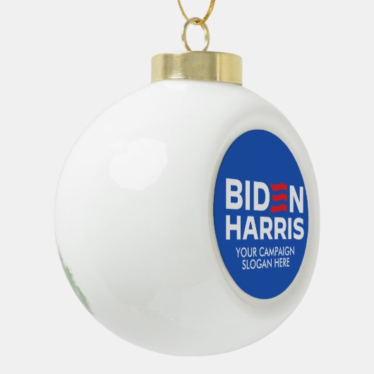Creëer Uw Eigen Biden Harris 2024 Keramische Bal Ornament (Links)