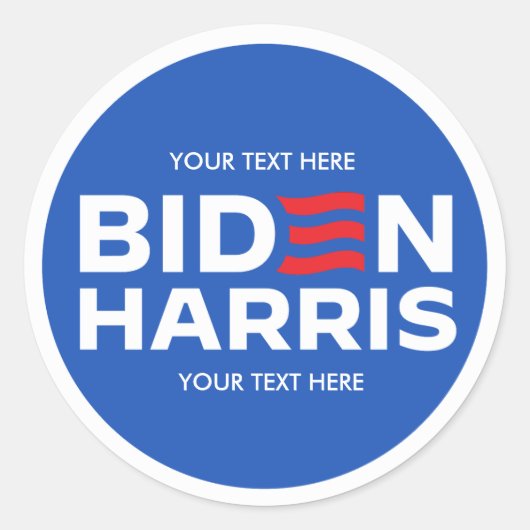 Creëer Uw Eigen Biden Harris 2024 Ronde Sticker (Voorkant)