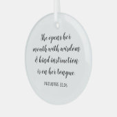 Creëer Uw eigen bijbelversie voor kalligrafie Glas Ornament (Voorkant links)