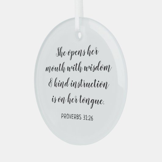 Creëer Uw eigen bijbelversie voor kalligrafie Glas Ornament (Voorkant links)