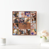 Creëer Uw eigen bijtende fotocollage Vierkante Klok (Huis)