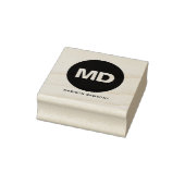 Creëer uw eigen Black Circle Monogram Bold Custom Rubberstempel (Stempel)