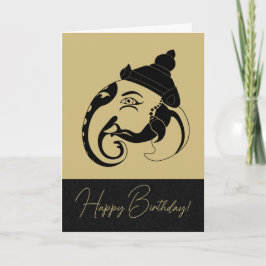 Creëer Uw eigen Black & Gold Ganesh profiel Feestdagen Kaart