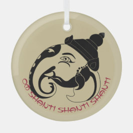 Creëer Uw eigen Black & Gold Ganesh profiel Glas Ornament