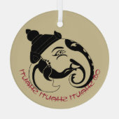 Creëer Uw eigen Black & Gold Ganesh profiel Glas Ornament (Achterkant)