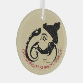 Creëer Uw eigen Black & Gold Ganesh profiel Glas Ornament (Voorkant Rechts)
