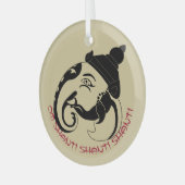 Creëer Uw eigen Black & Gold Ganesh profiel Glas Ornament (Voorkant links)