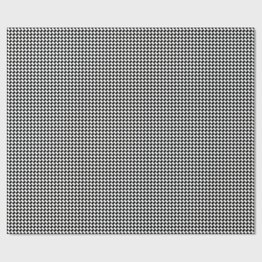 Creëer Uw eigen Black Houndstooth Squares Patroon Cadeaupapier (Vlak)