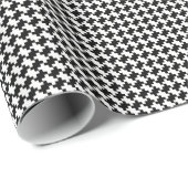 Creëer Uw eigen Black Houndstooth Squares Patroon Cadeaupapier (Rol Hoek)