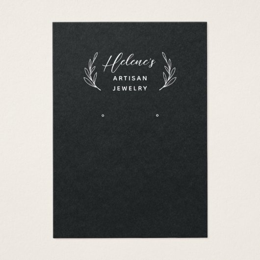 Creëer uw eigen Black Jewelry Earring Display Kaar Visitekaartje (Voorkant)