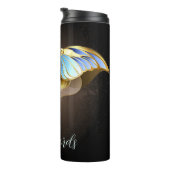 Creëer Uw Eigen Blauw & Goud Luna Moth Thermosbeker (Geroteerd rechts)