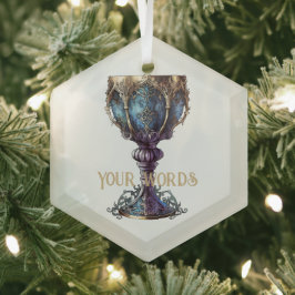 Creëer Uw eigen blauw & Paarse gouden omrande kelk Glas Ornament