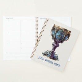 Creëer Uw eigen blauw & Paarse gouden omrande kelk Planner