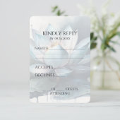 Creëer Uw eigen blauw Waterverf Lotus RSVP Kaartje (Staand voorkant)