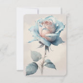 Creëer Uw eigen blauw Waterverf Roos RSVP Kaartje (Achterkant)