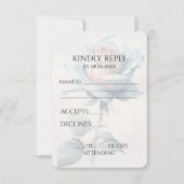 Creëer Uw eigen blauw Waterverf Roos RSVP Kaartje (Voorkant)