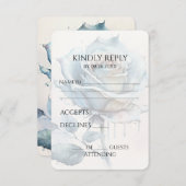 Creëer Uw eigen blauw Waterverf Roos RSVP Kaartje (Voorkant / Achterkant)