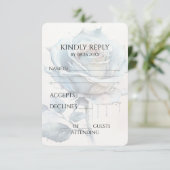 Creëer Uw eigen blauw Waterverf Roos RSVP Kaartje (Staand voorkant)